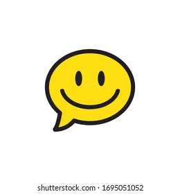 Emoticono único de conversación sobre burbujas