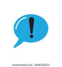 bubble chat and exclamation mark icon illustration 