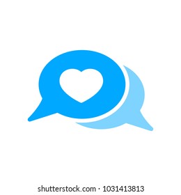Bubble chat favorite heart like message icon. Vector illustration