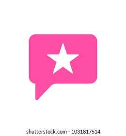 Bubble chat favorite message star icon. Vector illustration