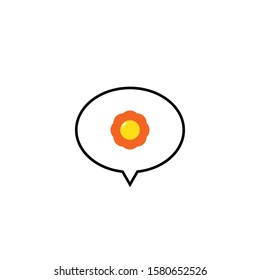 Bubble Chat with Flower and White Background