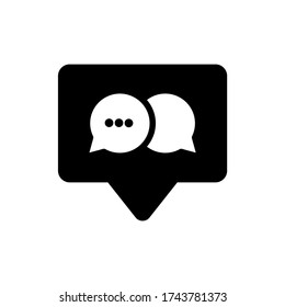 Bubble chat glyph icon design. Communication of social media vector illustration.