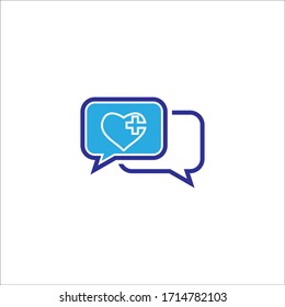 Bubble chat healthy care logo icon illustration