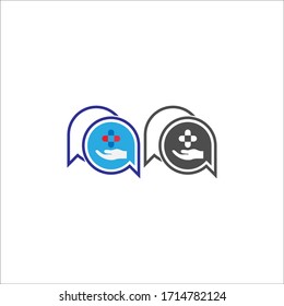 Bubble-Chat-Logo für gesunde Pflege Symbol