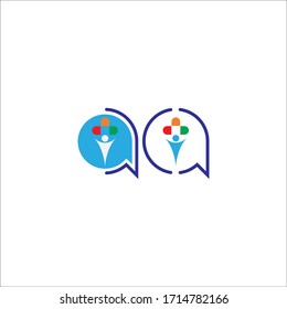 Bubble chat healthy care logo icon illustration