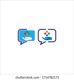 Ilustración del logotipo "Bubble Chat" para el cuidado de la salud