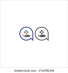 Ilustración del logotipo "Bubble Chat" para el cuidado de la salud