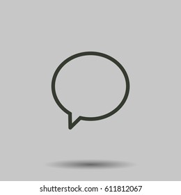 Bubble chat icon. Flat vector illustration in black on white background.