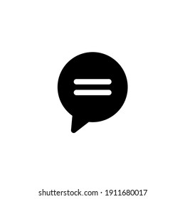 Bubble chat icon in glyph or deep black style. Vector