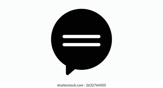Icono de chat de burbujas en estilo glifo o negro profundo. Vector