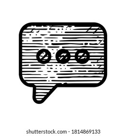 bubble chat icon hand drawn vector illustration isolated on white background