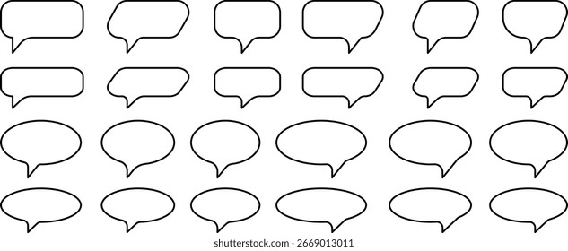 Ilustración de icono de chat de burbujas. Burbuja, chat, mensaje, charla, comentario icono Vector. Conjunto de burbujas de voz