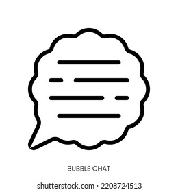 bubble chat icon. Line Art Style Design Isolated On White Background