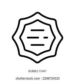bubble chat icon. Line Art Style Design Isolated On White Background