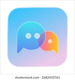 Vidrio líquido del icono del chat de la burbuja