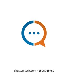 Bubble chat icon logo design vector template