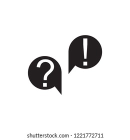 Bubble chat icon with question and exclamation mark 