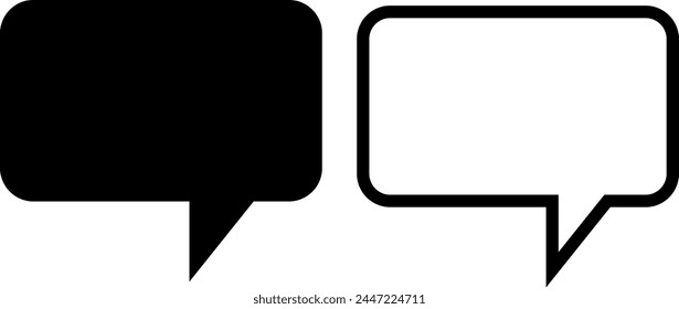 bubble chat icon, sign, or symbol in glyph and line style isolated on transparent background. Vector illustration