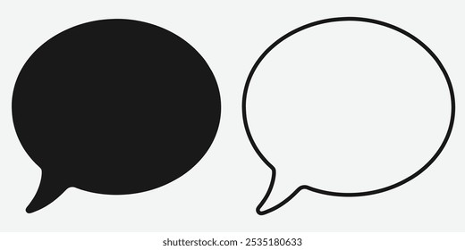 Bubble Chat Icon Silhouette. Speech Bubble Icon Set. Message, Blank Chat.