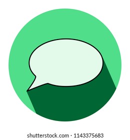 Bubble chat icon. Chat vector icon. Speech bubble flat design long shadow icon. 