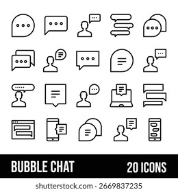 Iconos de chat de burbujas que representan la comunicación en línea y la mensajería