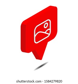 bubble chat image gallery isometric 3d icon vector illustration isolated on white background. Social media vector. Web Design Graphic. Notification.