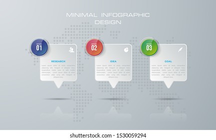 Bubble chat Infographic template with 3 options, workflow, process chart,Timeline infographics design vector can be used for workflow layout, diagram, annual report, - Vector