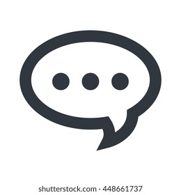 Bubble chat isolated icon in black and white colors, vector illustration.