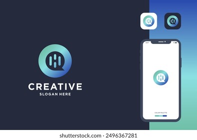 bubble chat with letter h logo design