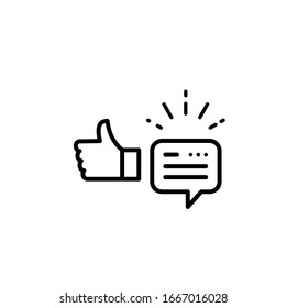 Bubble chat and like icon vector illustration