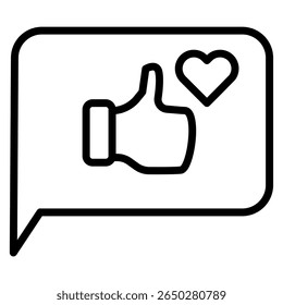 Bubble chat like, love, icon vector