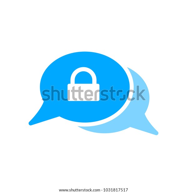 Bubble Chat Lock Message Security Icon Stock Vektorgrafik Lizenzfrei