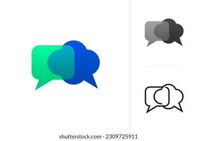 Logo de Bubble Chat. Vector de iconos de charla. Habla. Habla. Consultoría. Comunicación. Diseño Moderno De Logotipos Mínimalistas. icono de aplicación