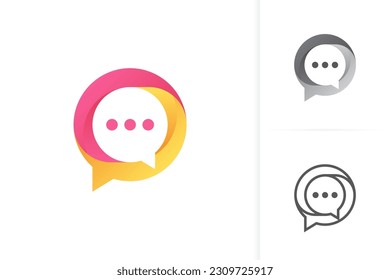 Bubble Chat logo. Chatting icon vector. Chat. Speak. Talk. Consulting. Communication. Modern Minimalist Logo Design. app icon