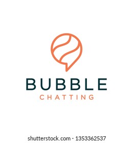 Bubble Chat Logo Design Concept Line Stock Vector (Royalty Free ...