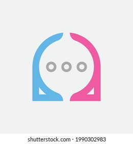 Bubble chat logo design template