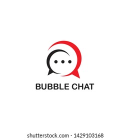 Bubble chat logo design vector template