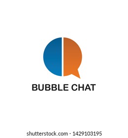 Bubble chat logo design vector template
