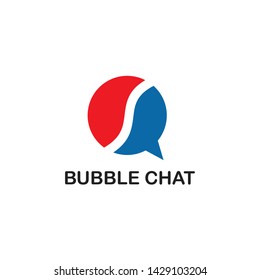 Bubble chat logo design vector template