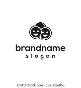 bubble chat logo design vector
