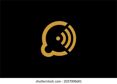 Bubble chat logo design. Wireless signal illustration sign. Signal and bubble chat vector icons.