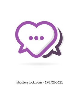 bubble chat logo with heart concept - Shutterstock ID 1987265621