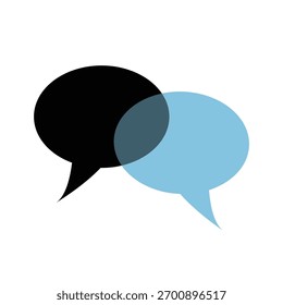 Ilustración de icono de logotipo de chat de burbuja simple plana