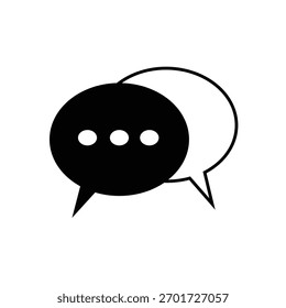 Ilustración de icono de logotipo de chat de burbuja plana