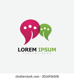 Logo del chat de burbujas y símbolo social