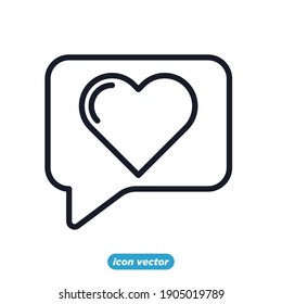 bubble chat love icon . happy romantic, valentine's day symbol vector illustration