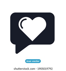 bubble chat love icon . happy romantic, valentine's day symbol vector illustration