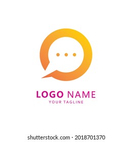  Plantilla de logotipo de mensajes de chat de burbuja 