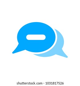 Bubble chat message minimize minus icon. Vector illustration
