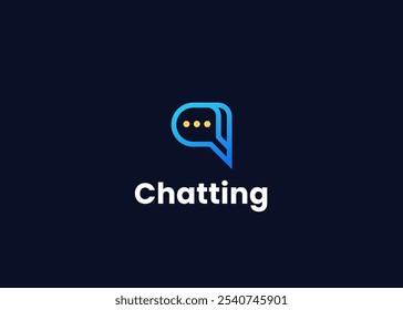 Bubble Chat on Letter A Logo Design Concept (Bate-papo de bolhas sobre o conceito de design de logotipo da letra A). Letra inicial A com design de logotipo de ícone de bate-papo Símbolo de Ícone de Chat para Identidade Corporativa de Negócios. Ilustração de logotipo de vetor de alfabeto